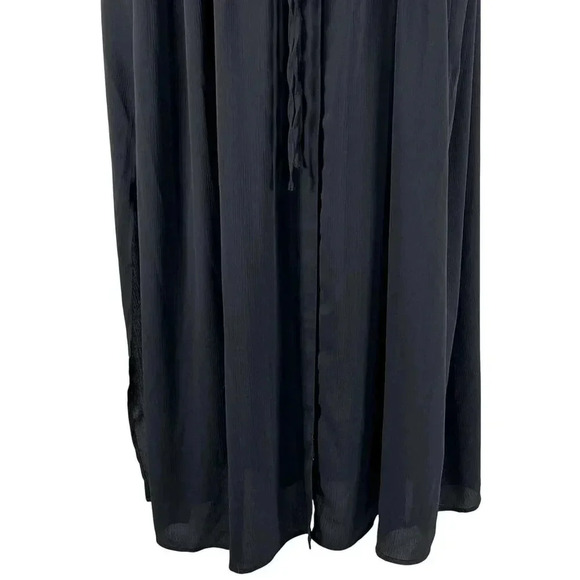 Torrid Womens 5X L Black Button-Up 3/4 Sleeve Maxi Dress Side Slits Whimsigoth - Picture 11 of 16